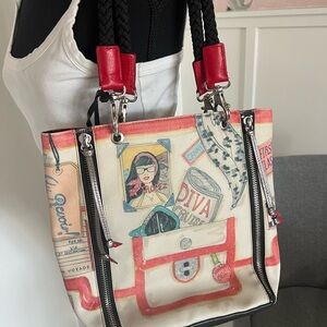 BRIGHTON COLLECTIBLES DIVA” ZIP TOT Fashionista Tom Clancy Leather Shoulder bag